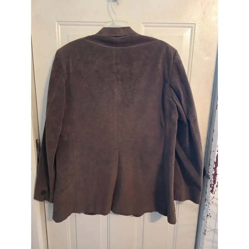 Kingsridge Imperial Vintage Sports Coat Men’s Brown Faux Suede Top Stitched READ